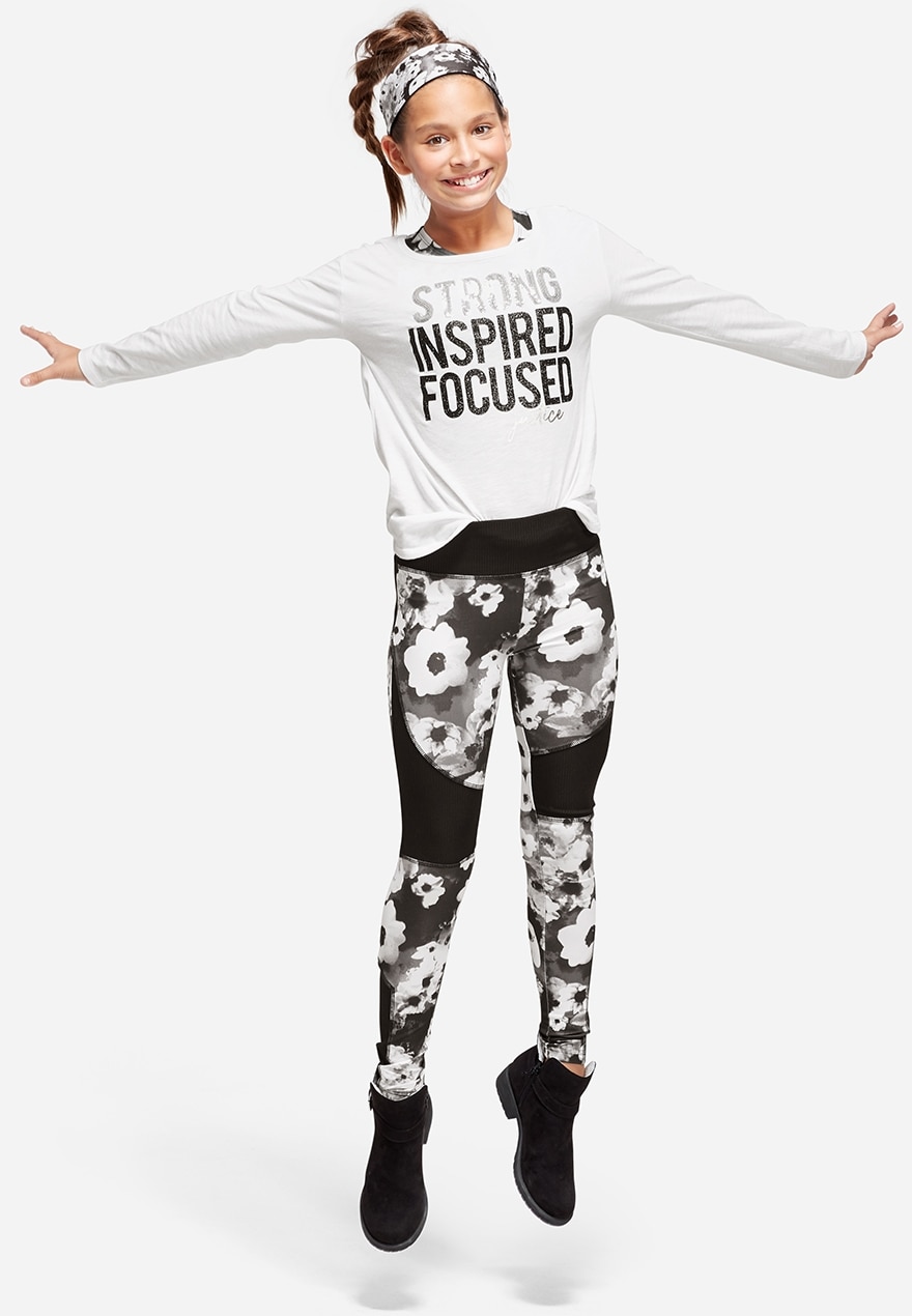 Shimmer color block leggings